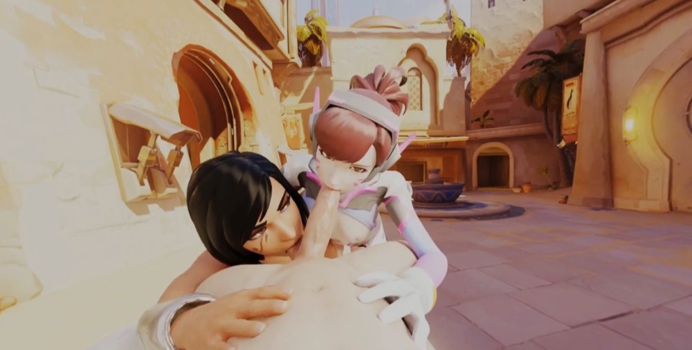 Overwatch Dva Pharah Threesome VR Blowjob