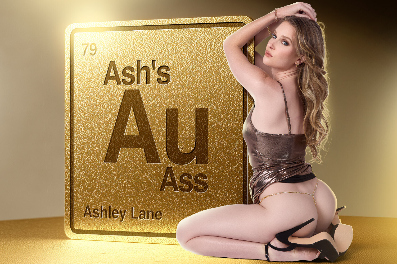 Ashley Lane's Golden VR Cum Ride in 8K