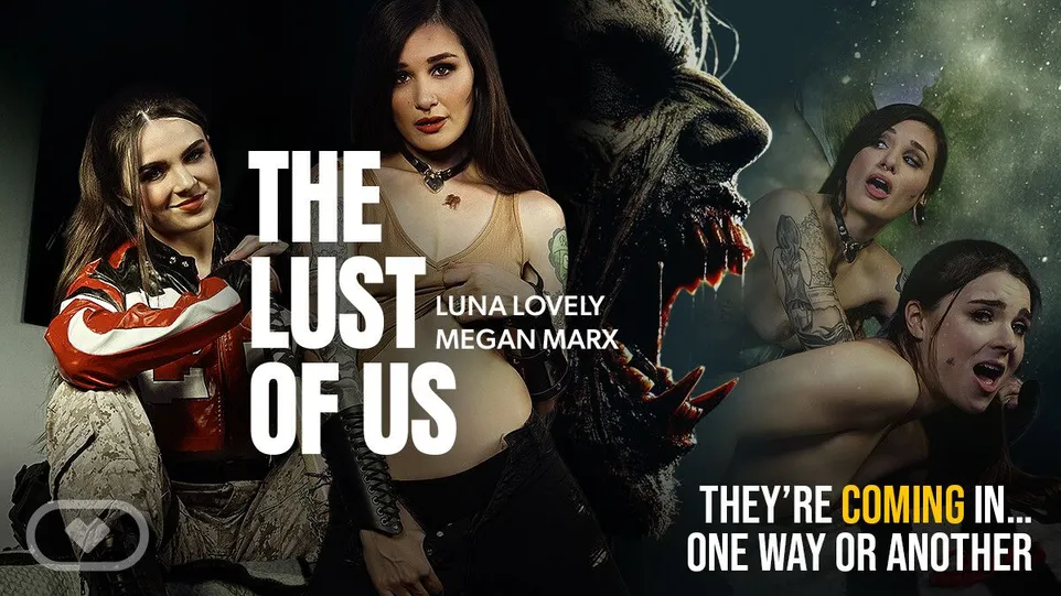 8K VR Zombie Threesome: Luna & Megan's Sweaty Glitch Ride