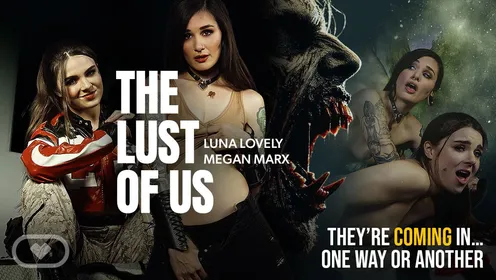 8K VR Zombie Threesome: Luna & Megan's Sweaty Glitch Ride