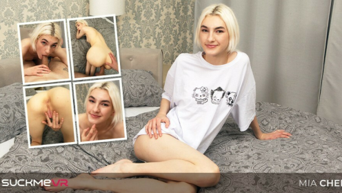 Skinny Blonde Mia Cheers Stretched Hard in VR