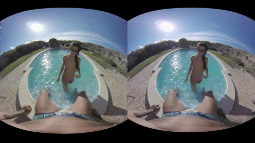 Gala Brown in Steamy Poolside Oral Action