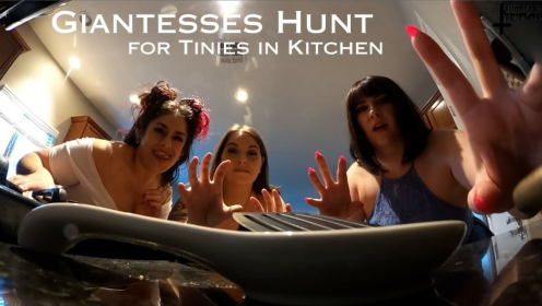 Giantesses Hunt for Tinies in Kitchen