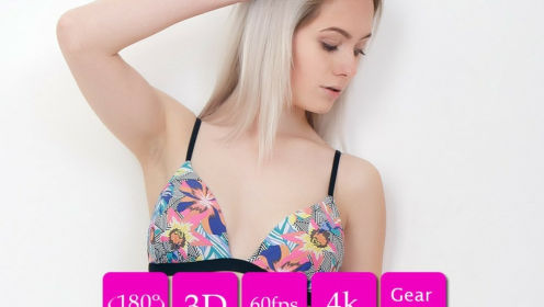 Kate Fresh Sexy Blonde VR Striptease 180