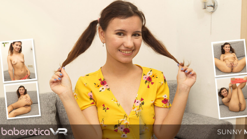 Sunny May's innocent tease: First VR solo in 6K