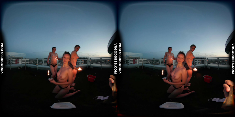 Rooftop Fire Dance with Lea and Melonie in 8K VR - Image 3