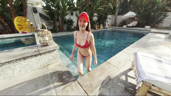 Emily Bloom in Red Pool Solo Tease 4K VR - Image 2