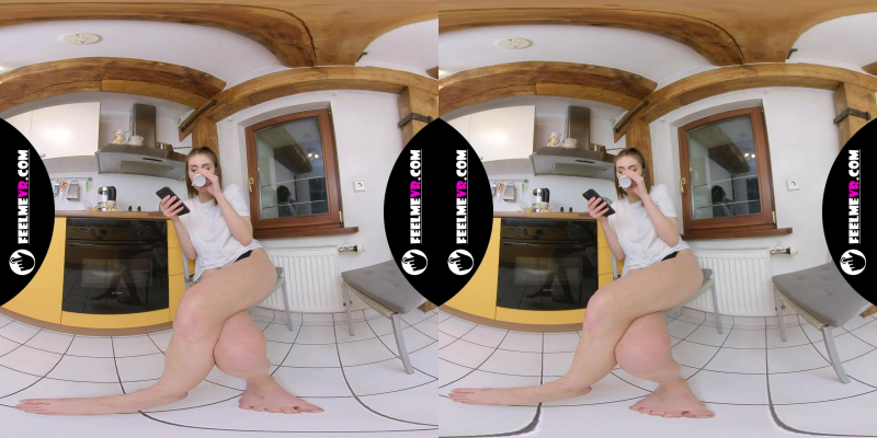 VR180 Lina Masturbates While Watching Porn - Image 1