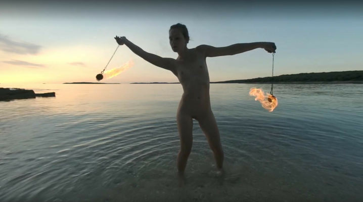 Special Fire Dancing Naked On Sunset Beach Extra Long And Hot With Redhead Lea On Vacation - Image 6
