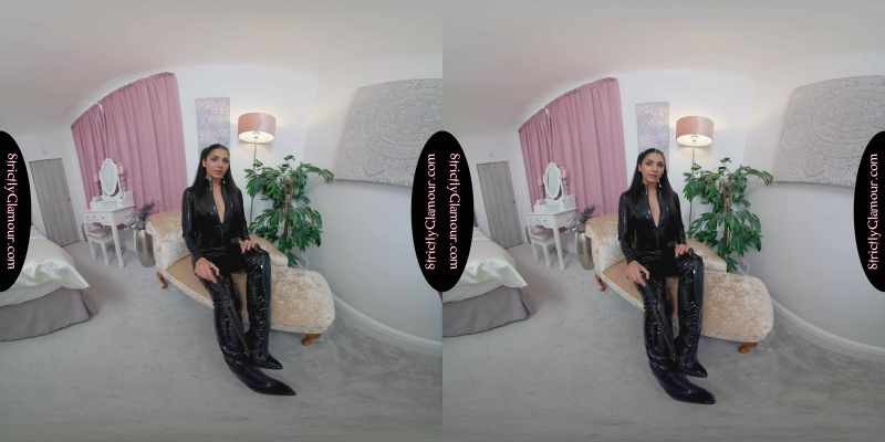 Jasmine Black Latex Catsuit Tease - Image 1