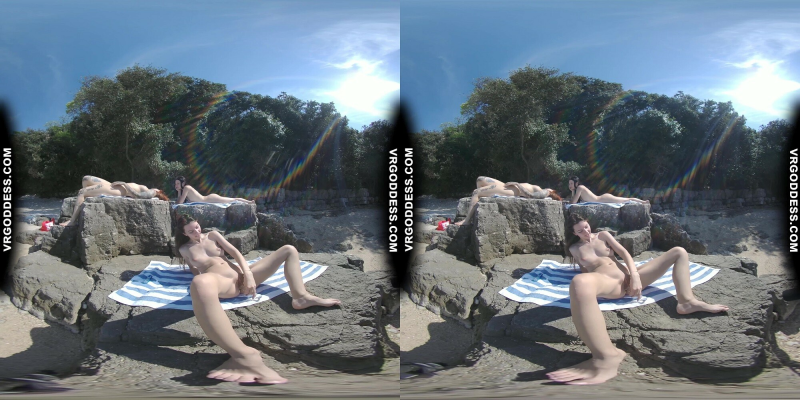 Rebeka Ruby Wild Nude Beach Dildo Adventure - Image 3